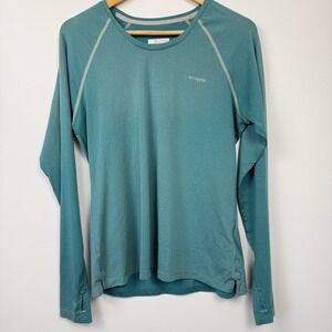 Columbia PFG Omni-Shade Long Sleeve Shirt Womens Medium Teal Sun Protection